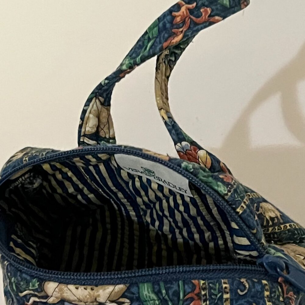 Vintage 90s Vera Bradley Mini Purse Animal Kingdom Blue Mini Duffel Bag Purse - Picture 6 of 7